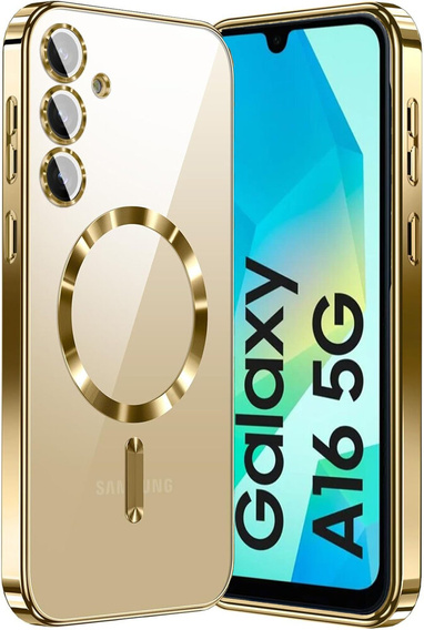 Чохол для Samsung Galaxy A16, Electro MagSafe, золотий + Скло на екран