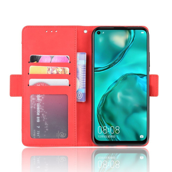 Откидной чехол для Huawei P40 Lite, Card Slot, красный