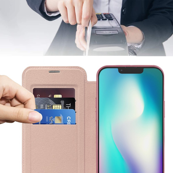 Откидной чехол для iPhone 15, RFID Wallet MagSafe CamShield, розовый