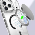 Чехол для iPhone 17 Pro, для MagSafe, с подставкой, прозрачный с черными вставками