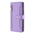 Откидной чехол для Oppo Reno8 T 4G, Wallet Zipper Pocket, фиолетовый