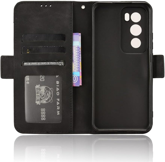 Футляр з клапаном для Oppo Reno 12 Pro, Card Slot, чорний