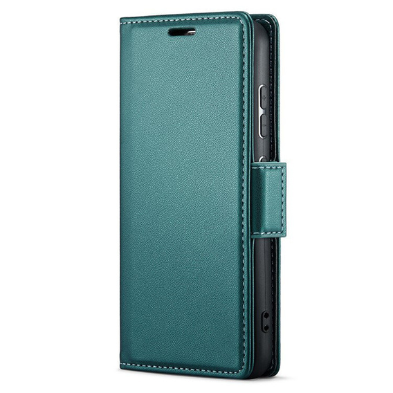 Чохол для Motorola Edge 60 / 60 Fusion, ERBORD Glossy Litchi, гаманець з клапаном, зелений