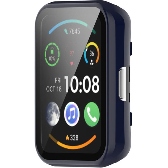 Силиконовый футляр со встроенным защитным стеклом до Huawei Watch Fit 2, Dark Blue