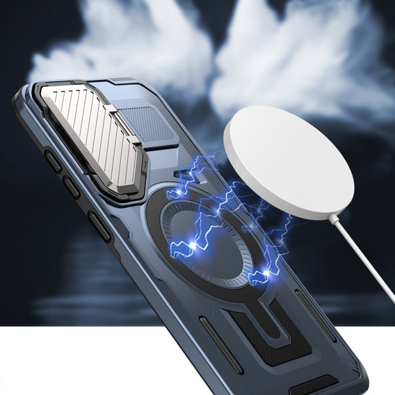 Чехол для Samsung Galaxy S24 FE, Military MagSafe with camera protection, синий
