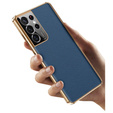 Чoхол до Samsung Galaxy S23 Ultra, Cowhide Leather, темно-синій