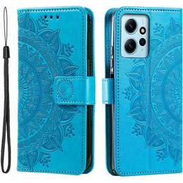 Откидной чехол для Xiaomi Redmi Note 12 4G, Mandala, синий