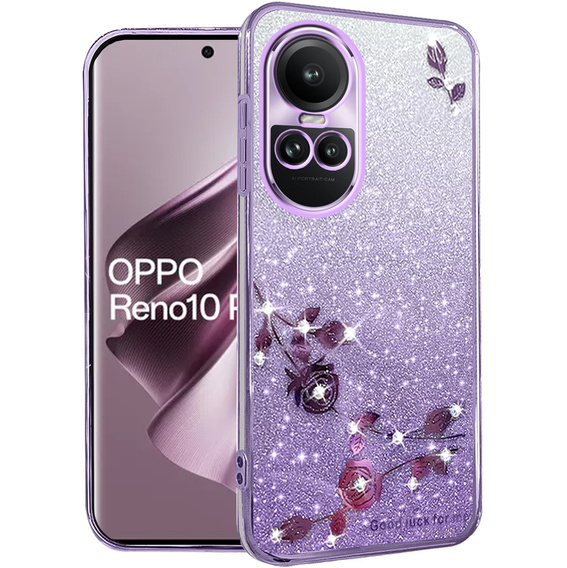 Чохол зі стразами для Oppo Reno 10 / 10 Pro, фіолетовий