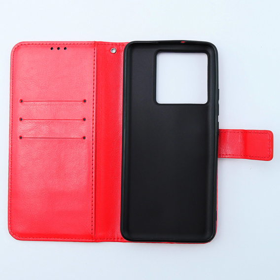 Откидной чехол для Xiaomi 13T / 13T Pro, Crazy Horse Wallet, красный