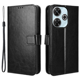 Футляр з клапаном для Xiaomi Redmi 13, Crazy Horse Wallet, чорний