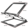 Алюминиевая подставка для ноутбука, ERBORD ProDesk Stand, серый