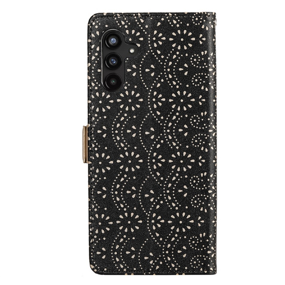 чехол-крышка для Samsung Galaxy A35 5G, Wallet Pocket Zipper Lace, чёрный