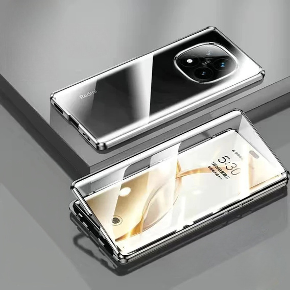 Чехол для Xiaomi Redmi Note 14 Pro, Magnetic Dual Glass, чёрный