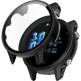 2в1 чохол та захисне скло для годинника Garmin Forerunner 955, Black
