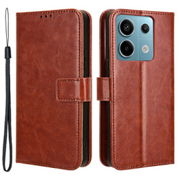 Футляр з клапаном для Xiaomi Redmi Note 13 Pro 5G, Crazy Horse Wallet, коричневий
