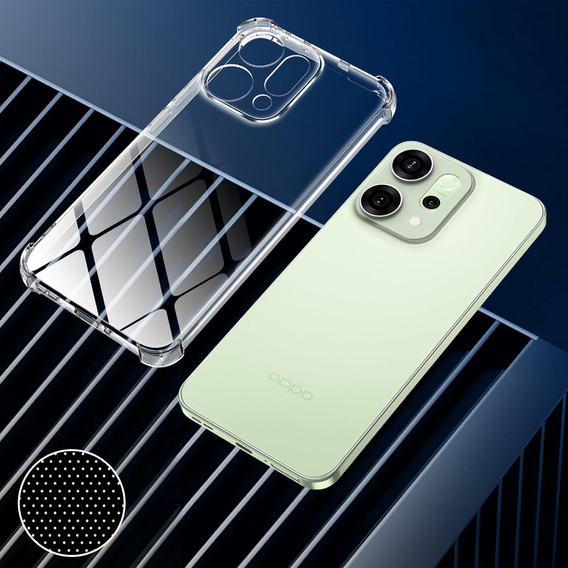 Чехол для Oppo Reno 14, усиленный, с защитой камеры, прозрачный