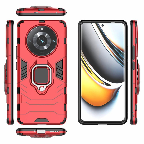 Чехол до Realme 11 Pro / 11 Pro +, Kickstand Ring, красный