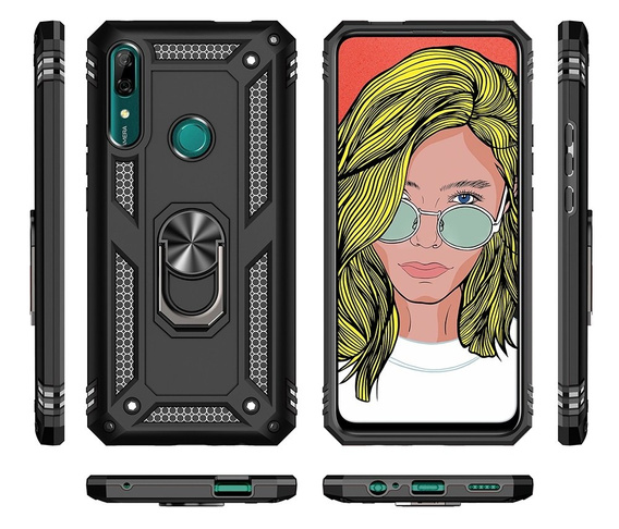 Бронированный Чехол до Huawei P Smart Z, Nox Case Ring, чёрный