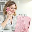 Откидной чехол для Samsung Galaxy A14 4G/5G, Mandala Flower, розовый rose gold