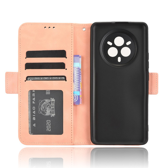Футляр з клапаном для Realme 14 Pro 5G, Card Slot, рожевий