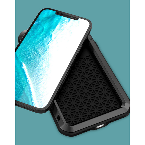 Чехол Love Mei до iPhone 12 Pro Max, armored with glass, чёрный