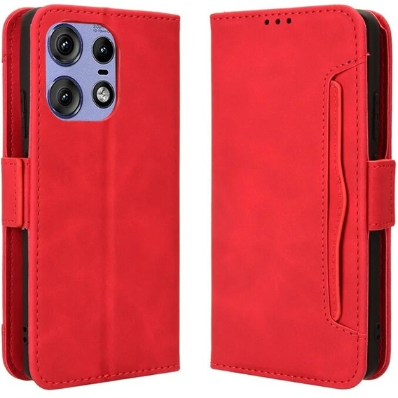 Откидной чехол для Motorola Edge 50 Pro, Card Slot, красный