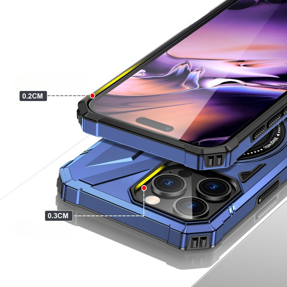 Чохол для iPhone 16 Pro, броньований з підставкою та ручкою, м'яти