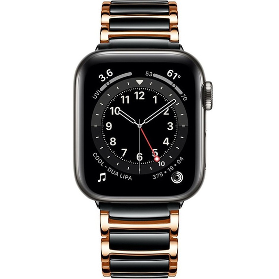 Браслет Stainless Segments до Apple Watch 1/2/3/4/5/6/7/SE 42/44MM - Rose Gold/Black
