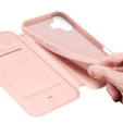 Чехол Dux Ducis для iPhone 17, Skin Pro, с клапаном, со слотом для карт, розовый