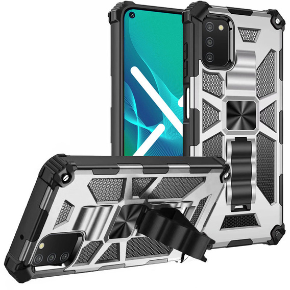 Чехол до Samsung Galaxy A03s, Armor Kickstand, белый