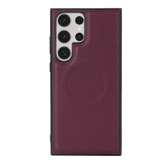 Чехол с откидной крышкой для Samsung Galaxy S23 Ultra, бумажник, для MagSafe, бордовый