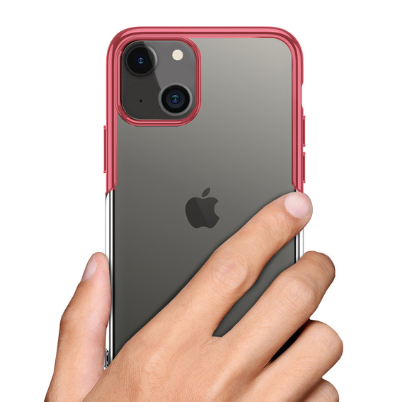 Чехол ERBORD TPU Frame для iPhone 13 mini  - Clear / Red