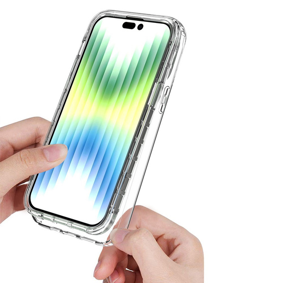 Чoхол Shockproof до iPhone 14 Pro, із захисним екраном, прозорий
