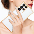 Чехол для Samsung Galaxy S24 Ultra, Electro heart, белый + полное клеевое керамическое стекло