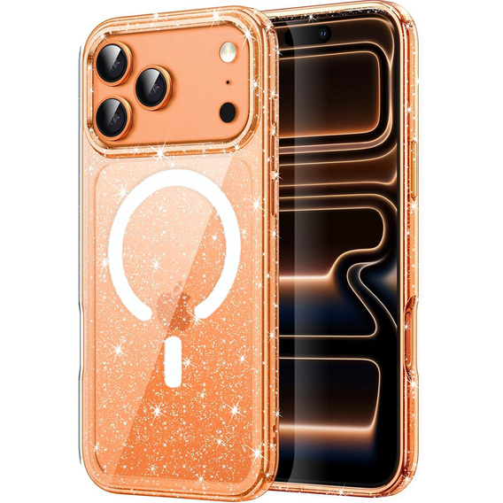 Чехол для iPhone 17 Pro Max, для MagSafe, блеск - прозрачный