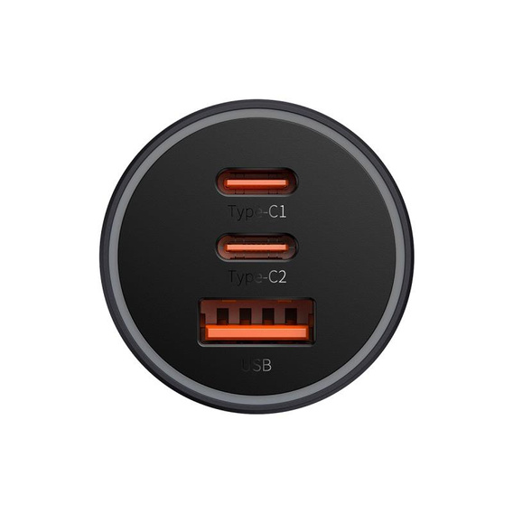 Baseus Автомобільний зарядний пристрій  2-Port USB i USB Type-C PD40W/QC3.0 - Grey