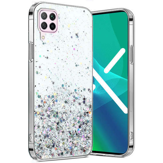 Чехол до Huawei P40 Lite, Glittery, прозрачный