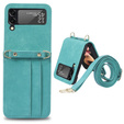 Чехол Leather Card Slots для Samsung Galaxy Z Flip3 5G, Green