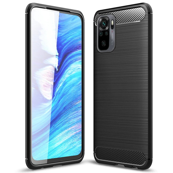 Чехол до Xiaomi Redmi Note 10 / 10S, Carbon, чёрный
