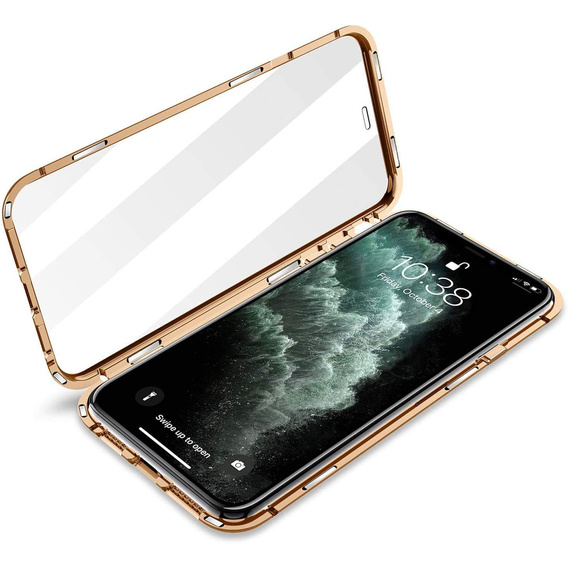 Чохол для iPhone 12, Magnetic Dual Glass, золотий