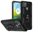 Бронированный Чехол до Motorola Moto G9 Power, Nox Case Ring, чёрный
