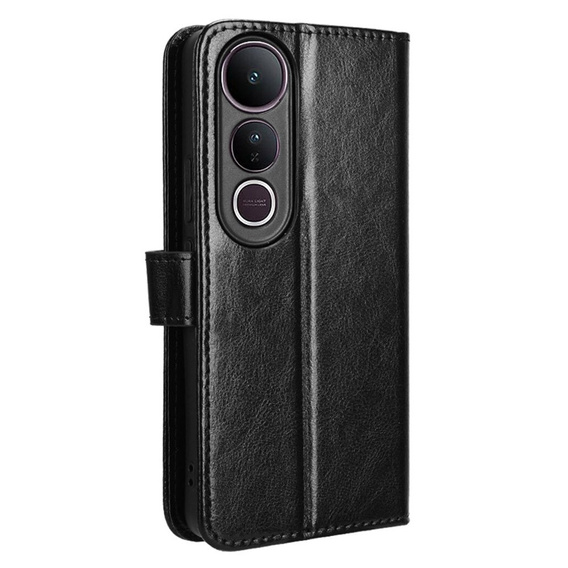 Откидной чехол для Vivo V50 Lite 4G / 5G, Crazy Horse Wallet, чёрный