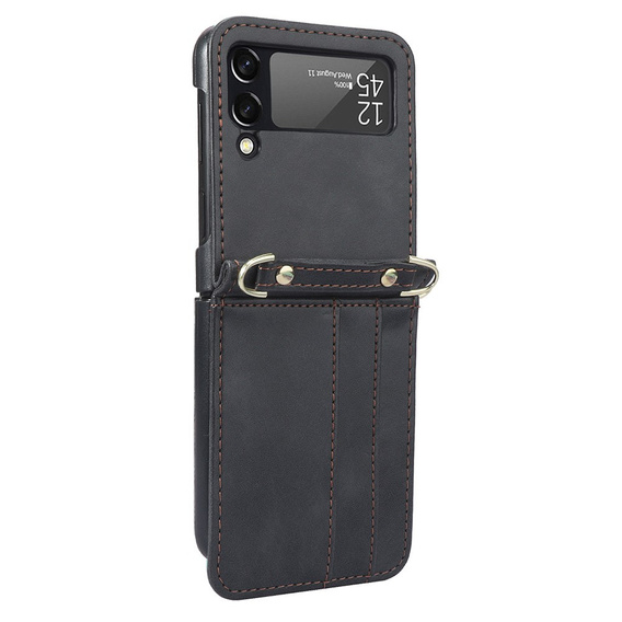 Чехол Leather Card Slots для Samsung Galaxy Z Flip3 5G, Black