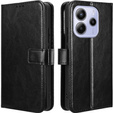 Откидной чехол для Xiaomi Redmi Note 14 4G, Crazy Horse Wallet, чёрный