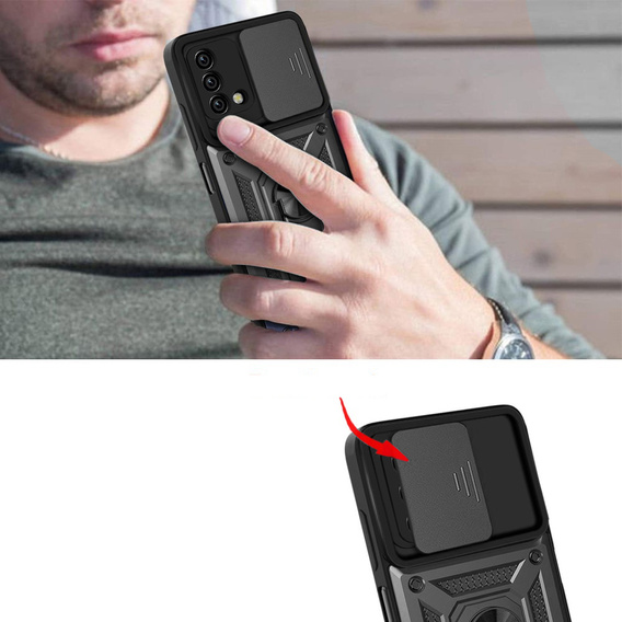 Чехол NOX Camera Slide Oppo A74 4G, CamShield Slide, чёрный