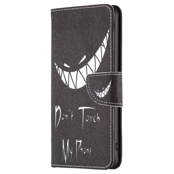 Откидной чехол для Samsung Galaxy A05s, Wallet, Don't Touch My Phone, чёрный