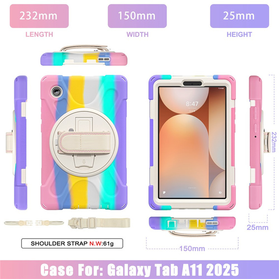 Броньований чохол з підставкою та ременем через плече для Samsung Galaxy Tab A11