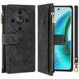 Откидной чехол для Honor Magic 6 Lite 5G, Wallet Zipper Pocket, чёрный