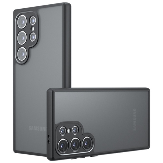 Чохол для Samsung Galaxy S24 Ultra, Fusion Hybrid, із захистом камери, прозорий / чорний