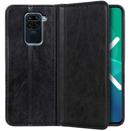 Чехол до Xiaomi Redmi Note 9, Wallet Litchi Leather, чёрный